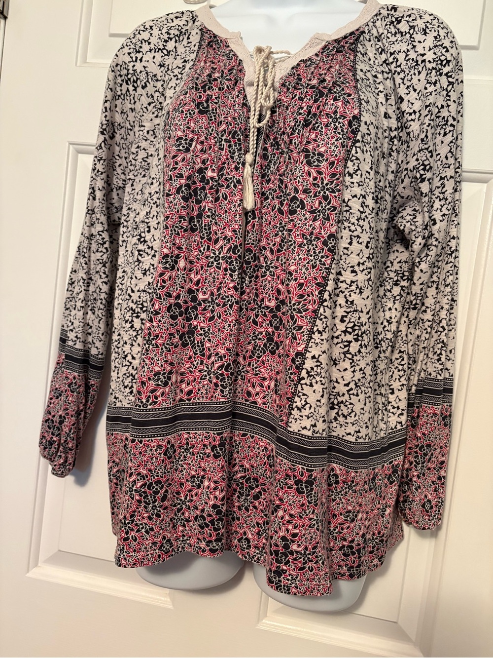 Vintage America Floral Blouse in Pink and Black